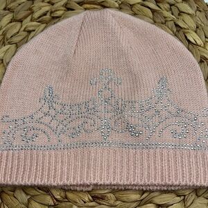 Charlie Paige Princess Crown Soft Pink Beanie Snow Day Statement Feminine OSFM
